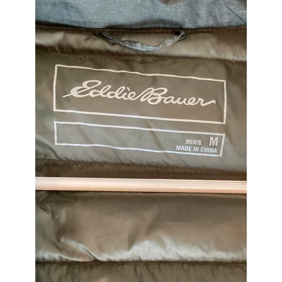 Eddie Bauer Men's Lined Cirruslite Down Puffer Jacket Olive Green Size Medium - Picture 12 of 12